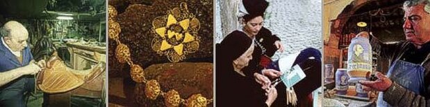 L'artigianato locale in Abruzzo Uno degli elementi che rendono piacevoli le vacanze in Abruzzo è senza dubbio la possibilità di variare la giornata, dedicando il pomeriggio alla scoperta delle località interne, curiosando tra botteghe di pregevoli oggetti d'artigianato o di gustosi prodotti dell'enogastronomia locale: due saperi che vantano una tradizione secolare e che a volte affondano le radici nell’antichità. L'artigianato abruzzese è figlio di maestrie secolari, che si sono sviluppate mescolando le capacità manuali nella produzione di oggetti utili, con il gusto per il decoro e per il design, tipico di una popolazione laboriosa, creativa e legata alla propria terra. È infatti il genius loci, l’inestimabile valore aggiunto, che rende il prodotto artigianale intrinsecamente diverso da quello industriale, collocando il primo nel mondo della spiritualità e il secondo in quello della pura materialità. Nelle mani degli artigiani abruzzesi prendono vita la ceramica e il ferro, l’oro e i merletti, il rame e la pietra, il legno e la lana, i pellami e i tessuti. Accantonata in molte parti d’Italia negli anni dello sviluppo industriale, la tradizione del lavoro manuale e dell’artigianato si è per fortuna conservata in questa terra, dove tradizione e futuro lavorano insieme. Importanti rassegne dedicate all’artigianato abruzzese (tra le più antiche Guardiagrele e Castelli) rendono note le eccellenze di queste produzioni e più facile e diffusa la loro reperibilità.