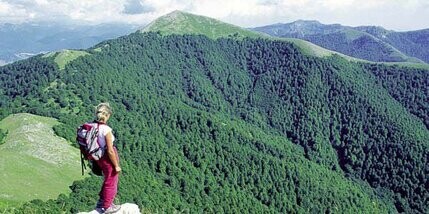 Abruzzo, Un fantastico mondo di alta quota. Basta alzare lo sguardo verso l'interno da un punto qualsiasi della costa per incontrare la teoria ininterrotta di cime rocciose che si alzano verso il cielo: da nord verso sud sono i massicci della Laga, del Gran Sasso e della Majella. Un fantastico mondo di alta quota che rappresenta la spina dorsale di roccia di questa regione e costituisce il più formidabile complesso montano dell’Appennino (con caratteristiche francamente alpine), nel cuore dell’Italia e del Mediterraneo. Vi si trovano vette aguzze che sfiorano i 3000 metri, immensi pianori intramontani, strette gole scavate da torrenti impetuosi e ampie valli erose da antichi ghiacciai, laghi e cascate, forre selvagge e ampi pascoli, boschi infiniti, mughete e steppe d’alta quota. E tutto questo profuma di mare, giacché l'Adriatico dista solo qualche decina di chilometri. In mezzo ci sono solo dolci colline custodi di ulivi e vigne, ricche di tradizioni e sapori. Fra gli ambienti montani abruzzesi l’attrattiva più spettacolare sono in assoluto i grandi altipiani: nessuno si aspetta di trovare il Tibet a un’ora di macchina da Roma. Si tratta di ampie pianure intramontane, alcune larghe solo qualche chilometro, ma altre anche decine e decine, formatesi durante le ere geologiche per l'azione dei ghiacciai, ma anche per via della natura fortemente carsica dei monti. La prima visita a uno dei grandi altopiani d'Abruzzo, soprattutto se parliamo di Campo Imperatore (che è il più spettacolare, con i suoi spazi enormi e sorprendentemente simili al Tibet) è un’esperienza affascinante, capace di restare nella memoria per tutta la vita. Oltre al Campo Imperatore ricordiamo il Piano di Cascina, a nord dell'Aquila verso i confini con il Lazio, il Voltigno, che dai crinali del Gran Sasso si affaccia verso la provincia di Pescara, gli Altopiani delle Rocche, incuneati tra le vette del Sirente e del Velino, con i vicini Piani di Pezza e i Prati del Sirente, i piani di Passo San Leonardo sulla Majella, per chiudere nell’area montana meridionale con l’altro enorme e articolato complesso degli Altipiani Maggiori d’Abruzzo: il Piano delle Cinquemiglia, quello dell’Aremogna (sopra Roccaraso), i piani fra Roccaraso, Rivisondoli, Pescocostanzo, il bosco di Sant’Antonio e il valico della Forchetta. Ci sono poi degli ambienti pianeggianti tra le vette, detti dai geologi e dai geografi “pianori sommitali d’alta quota”, che riservano sorprese altrettanto emozionanti, per quel loro ambiente lunare, estremo: parliamo del Vallone di Femmina Morta, sulla Majella, o della Serra di Chiarano, a cerniera fra i monti del Parco Nazionale d’Abruzzo Lazio e Molise e la Majella; luoghi un po’ più difficili da raggiungere ma che offrono una esperienza ambientale unica.